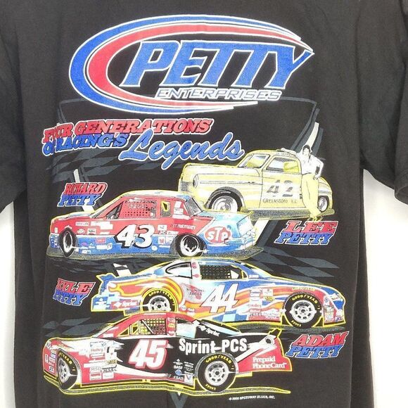NEW Vintage Petty Enterprises T Shirt Sz L Lee Richard Kyle Adam Petty 2000 - Picture 1 of 6
